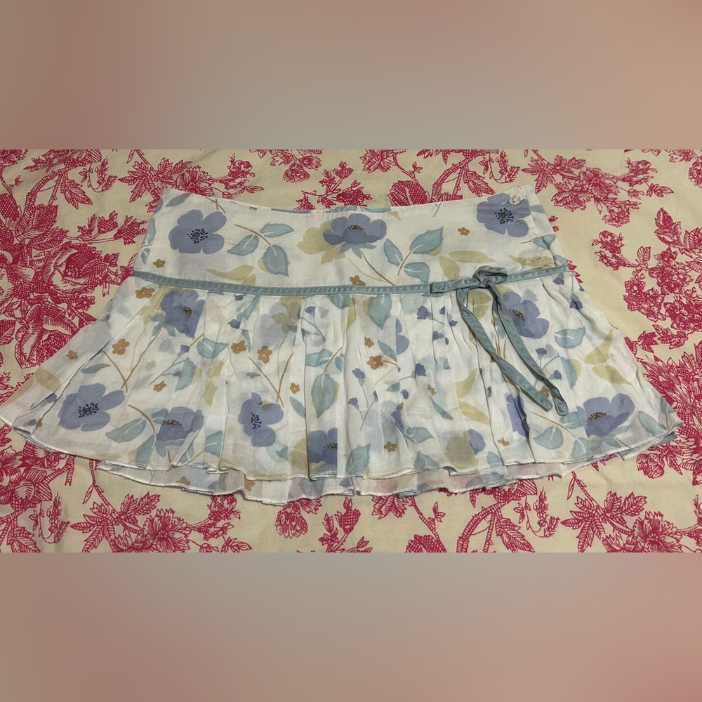 Y2K Abercrombie & Fitch Floral Bow Mini Skirt